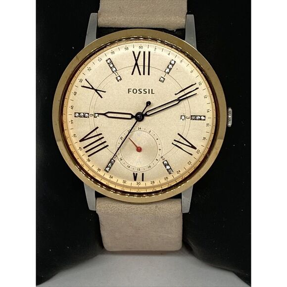 Fossil Gazer ES4163 Women's Leather Analog Pink Dial Quartz Genuine Watch KS741 - Picture 2 of 12